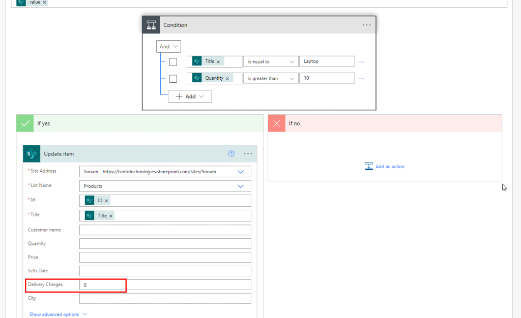 microsoft flow multiple condition if yes continue