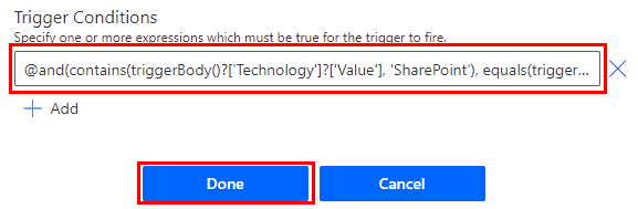 Microsoft Power Automate Trigger condition