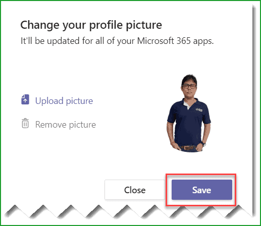 microsoft teams change profile picture