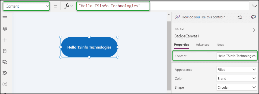 Modern Badge Control in PowerApps