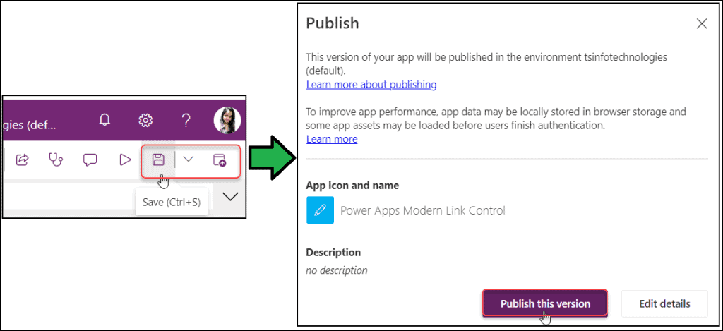 Modern Link Control in Power Apps