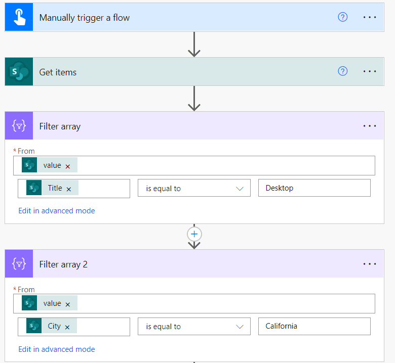 Multiple Conditions in Filter Array Power Automate