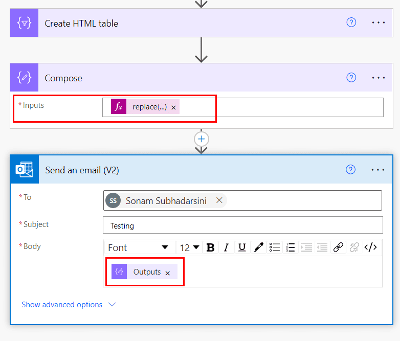 Multiple Get Items in one Html Table using Power Automate