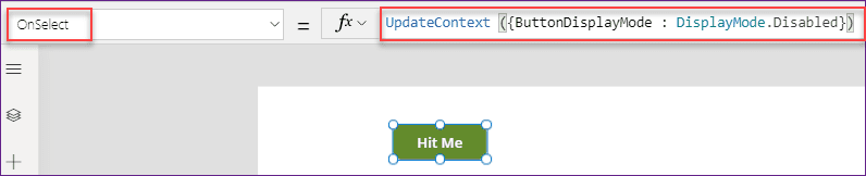 Power Apps button disable