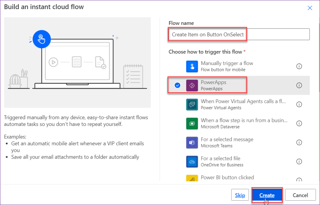 call power automate from powerapps with parameters