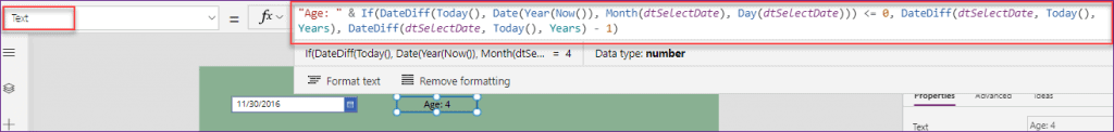 Power Apps calculate age