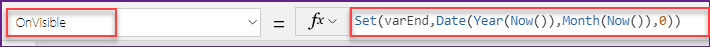 power apps calculate end of month