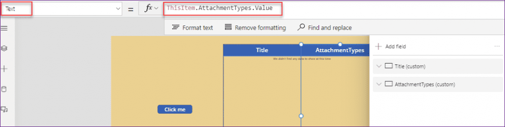 Power Apps collection SharePoint list column