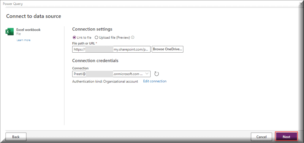 Power Apps Dataflow from excel