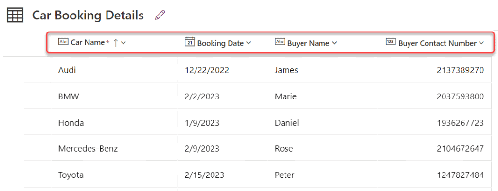 Power Apps Dataverse table