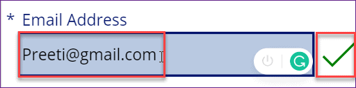 Powerapps email field validation