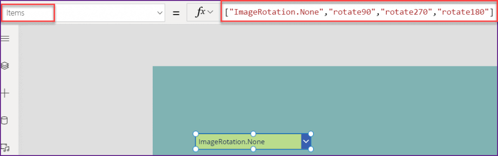 Power Apps image rotation