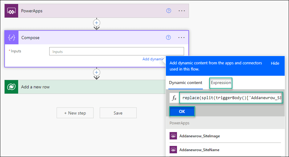 Power Apps image to dataverse table