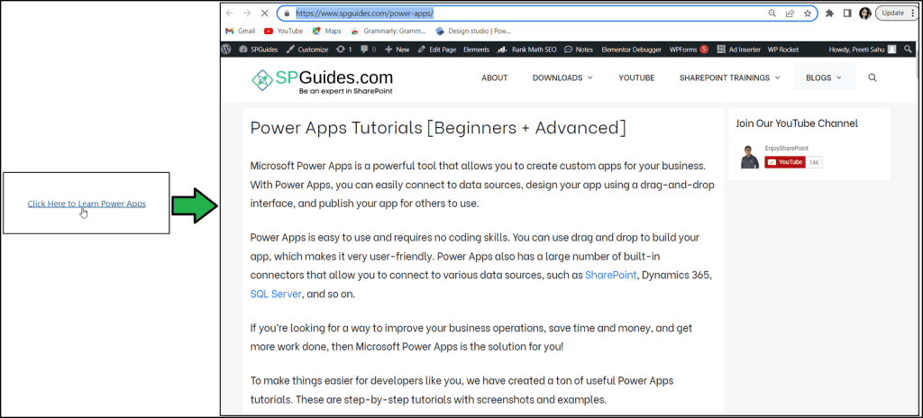 Power Apps Modern Link Control