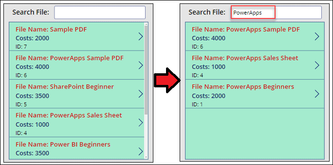 Power Apps sort by id