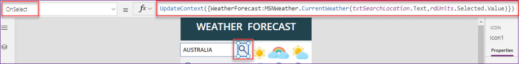 Power Apps Weather