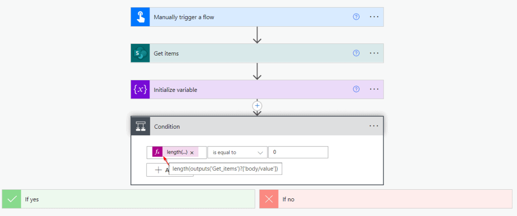 Power automate check if a list is empty