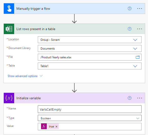 Power Automate check if cell is empty