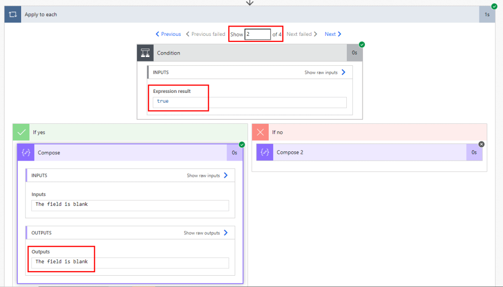 Power automate check if field is blank