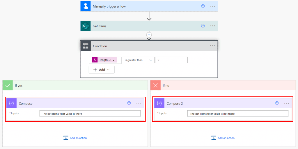 Power Automate check if get items is empty