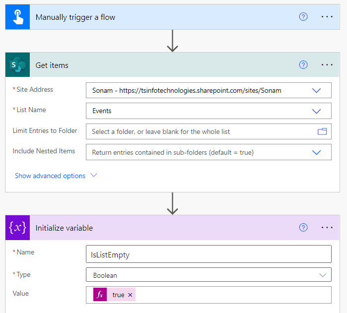 Power automate check if list is empty