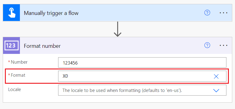 Power Automate convert number to hexadecimal