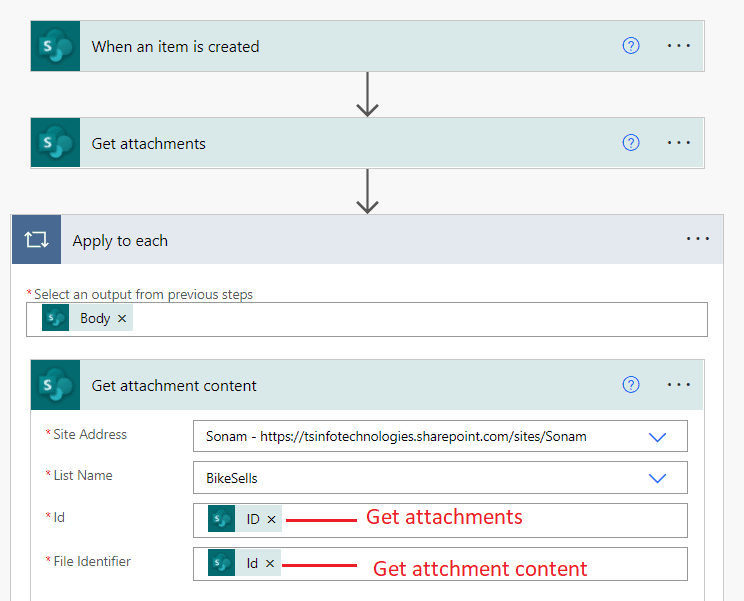 power automate copy file attachment to SharePoint folder