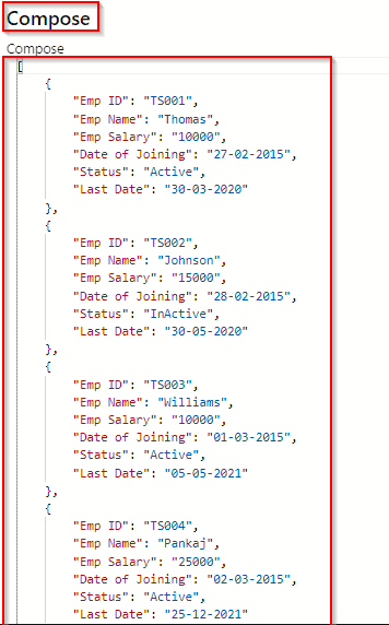 power automate create array from excel table example