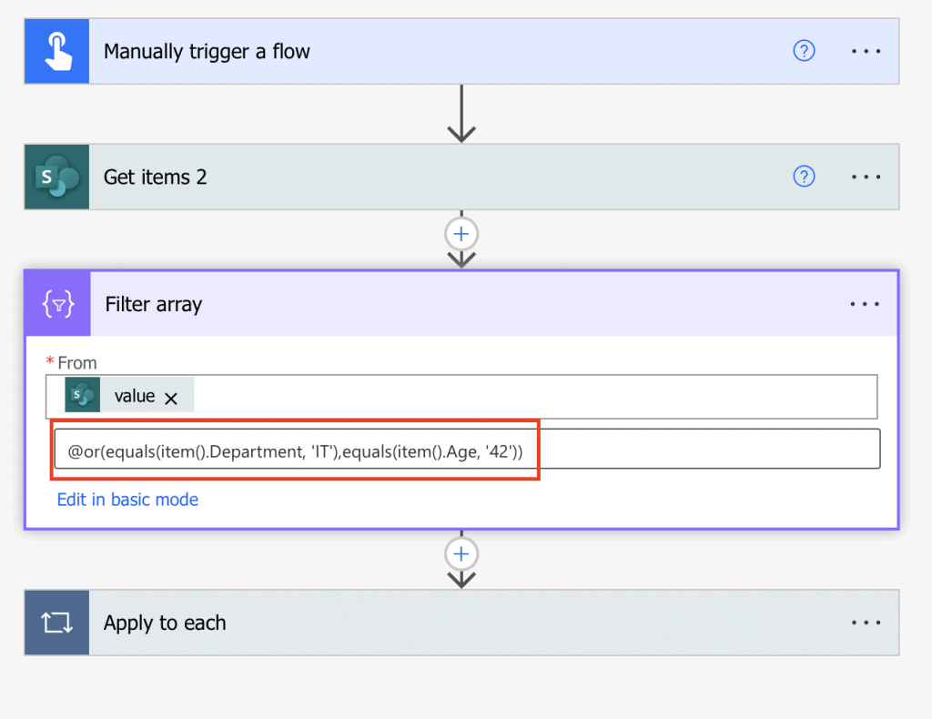 Power Automate filter array OR Power Automate filter array OR