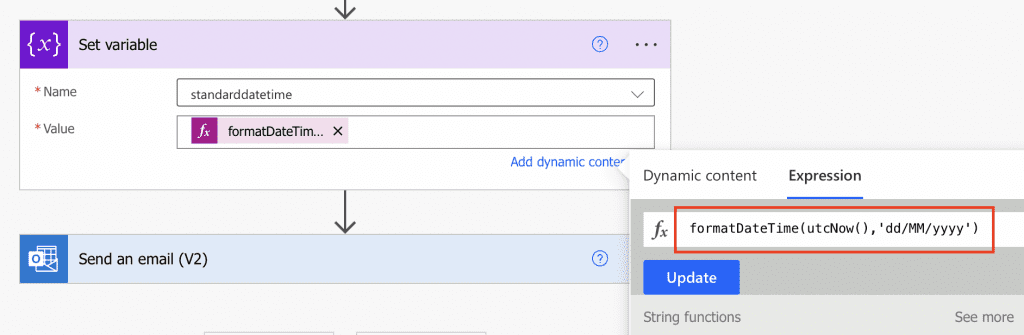 power automate format date, power automate date format dd/mm/yyyy