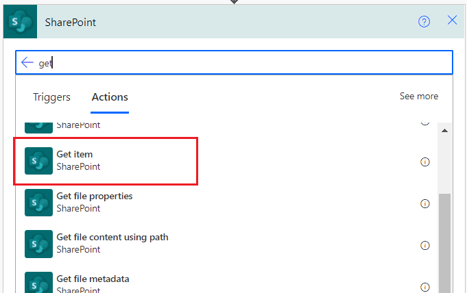 Power Automate get item Power Automate get item