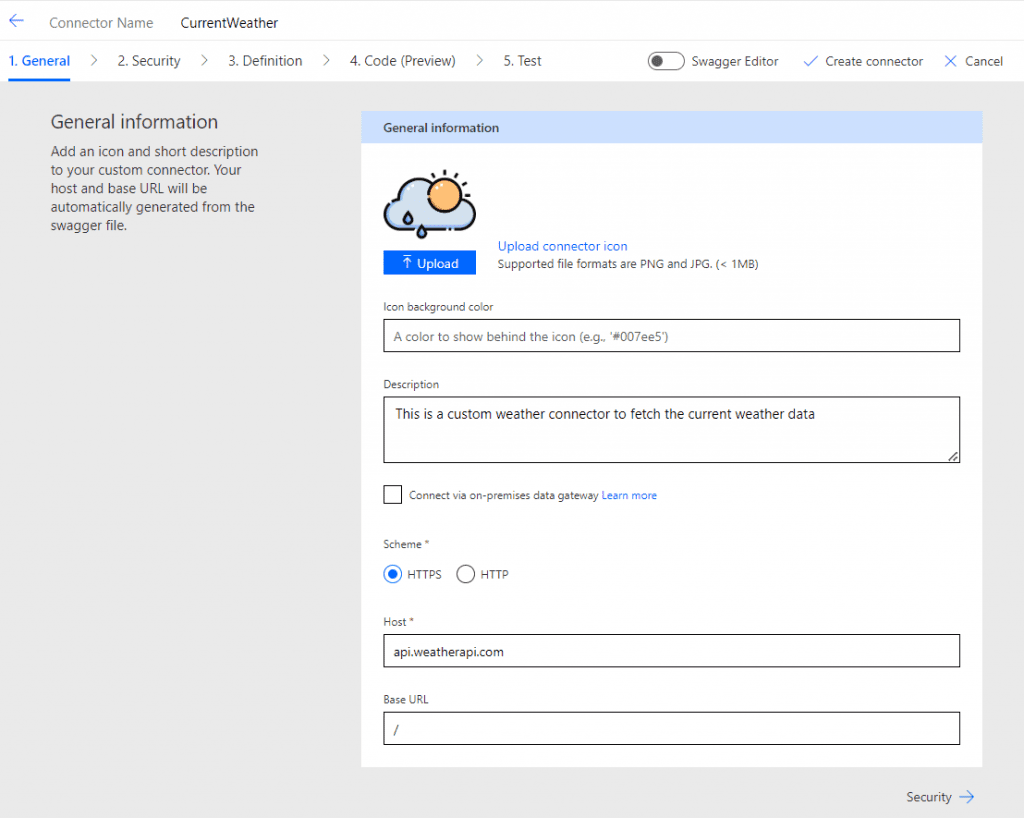 power automate how to create custom connector