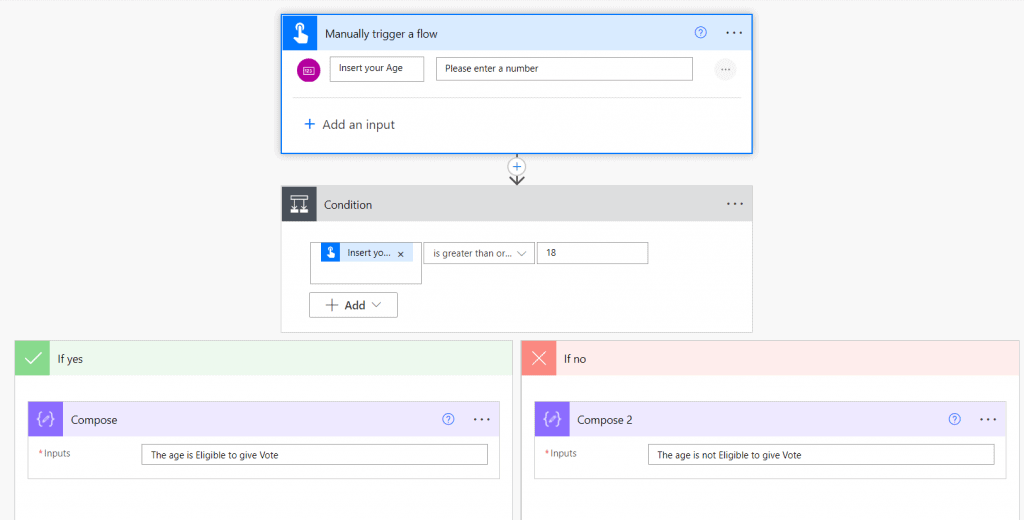 Power Automate If condition action