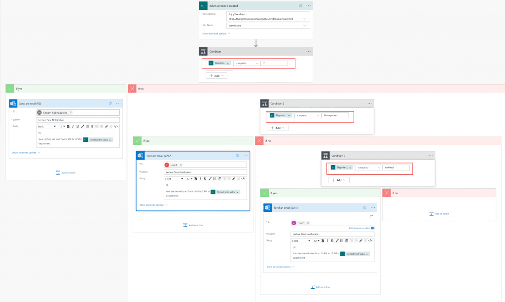 Power Automate if condition is equal to string