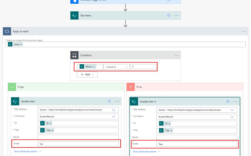 Power Automate if condition using equals to