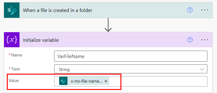 Power automate if file name contains