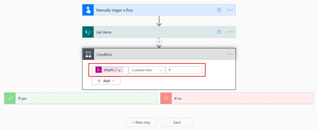 Power Automate if get items is empty