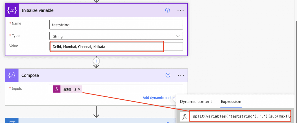 Power Automate parse string to array get a specific element