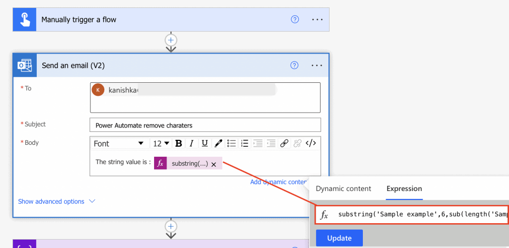 Power Automate remove characters from string