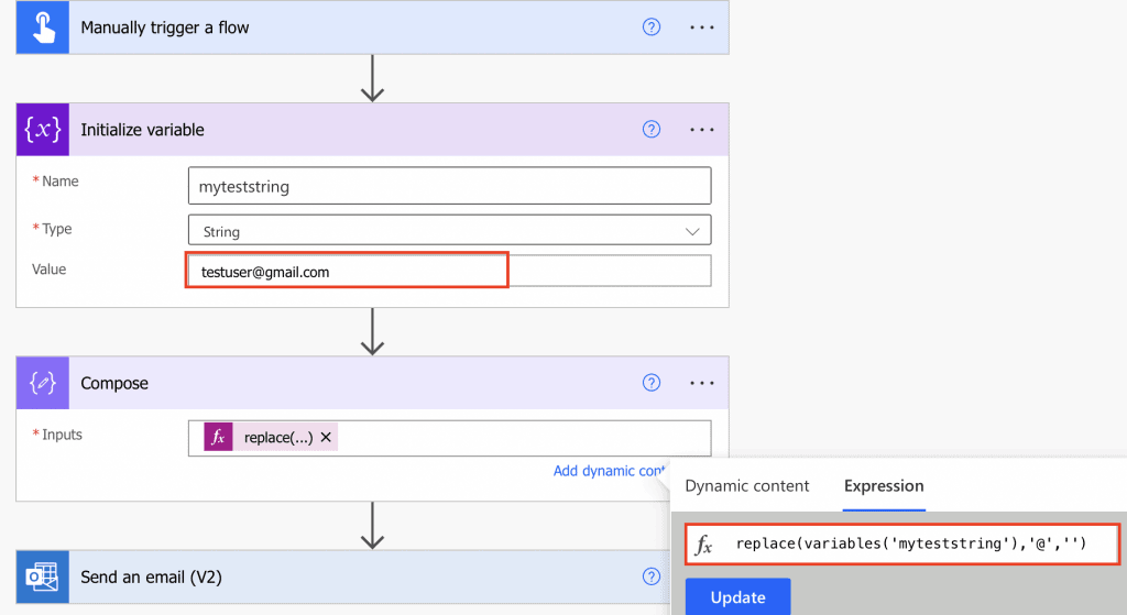 Power Automate remove  special character from string