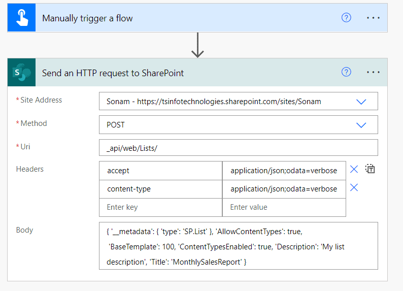 power automate rest api SharePoint list