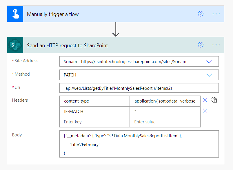 Power Automate REST api SharePoint update list item