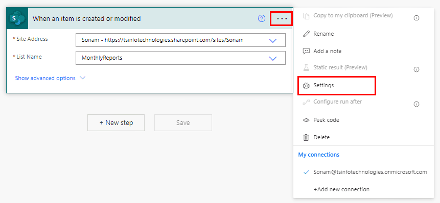 Power Automate trigger conditions