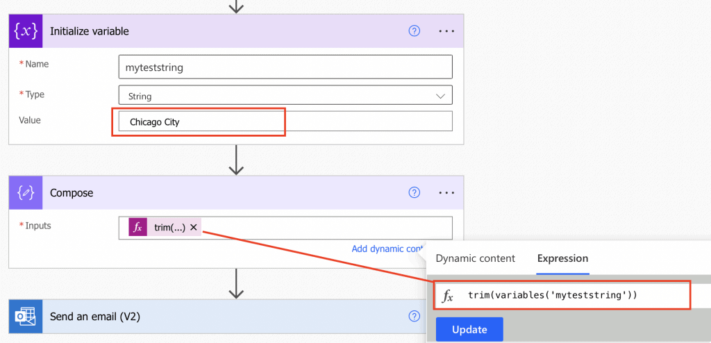 Power Automate trim character from string