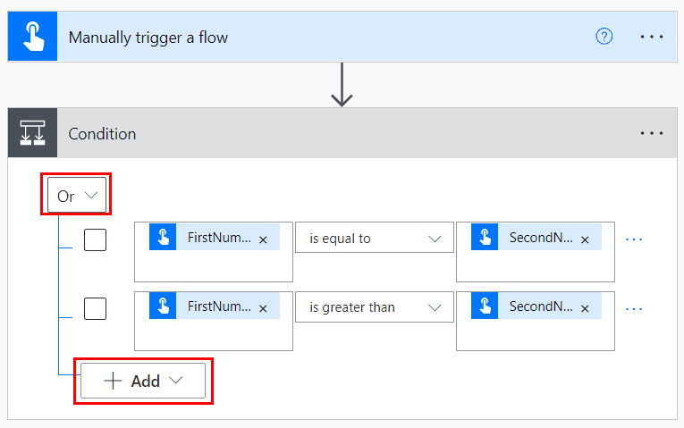 Power Automate using multiple conditions