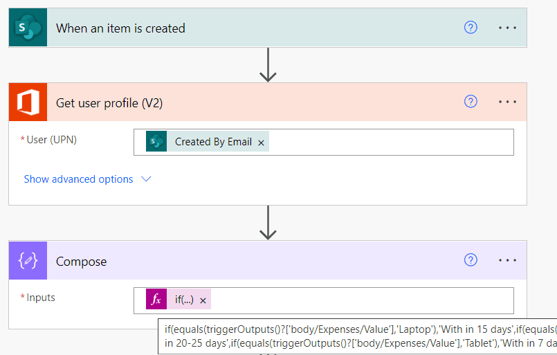 Power Automate using multiple if conditions