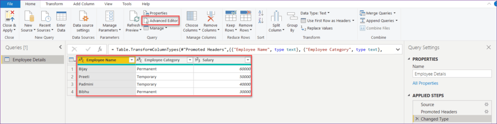 power bi change data source for visualization