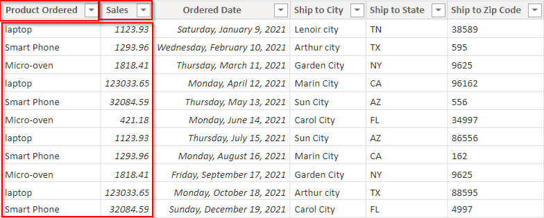 Power BI Concatenate text and Number