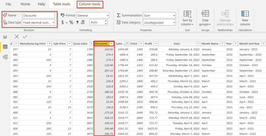 Power BI convert number to text calculated column