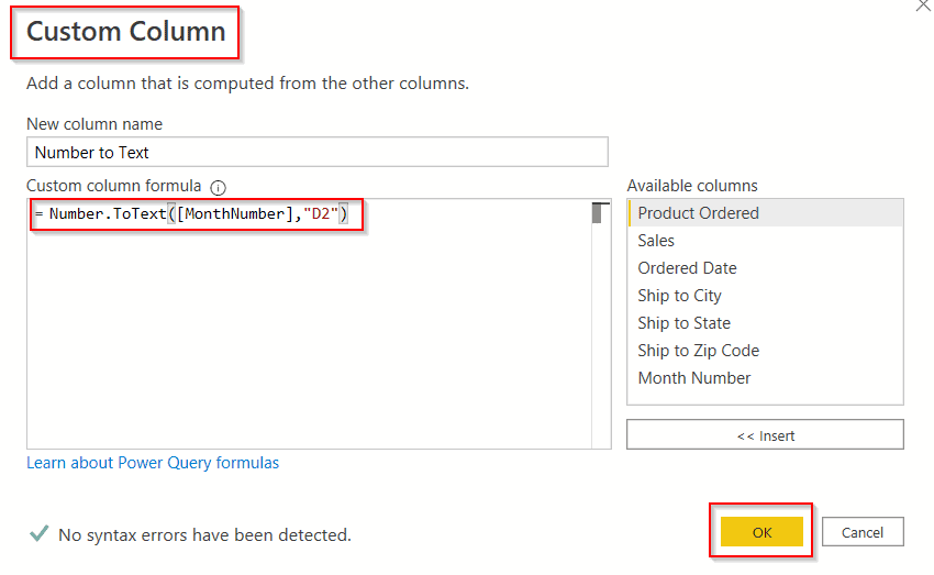 Power Bi convert number to text with leading zeros example